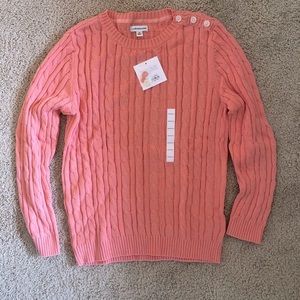 Croft & Barrow Salmon Pink Cable Knit Sweater